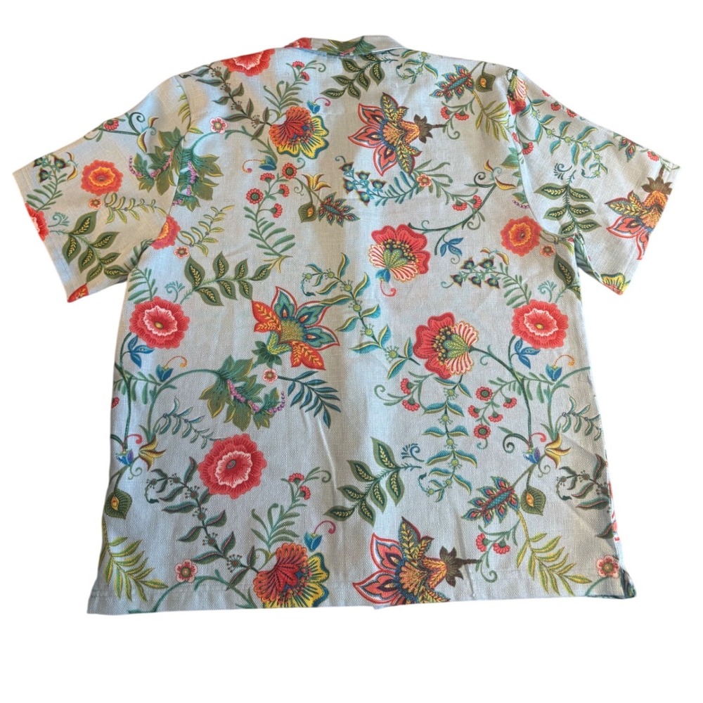 Malibu by Drill Clothing Co Mens XL Floral Camp Shirt and Shorts 2 Piece Blue - Picture 3 of 14